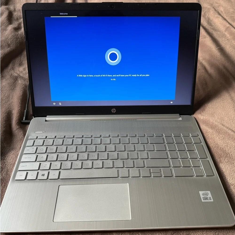 HP Silver Laptop with Sleek Design
